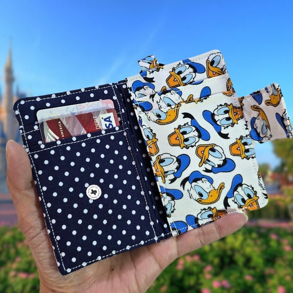 Handmade Donald Duck Fabric Card Wallet with Keyring